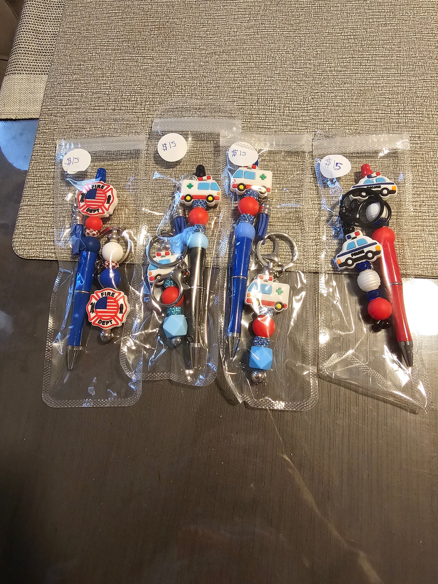 First responders beadable pen set